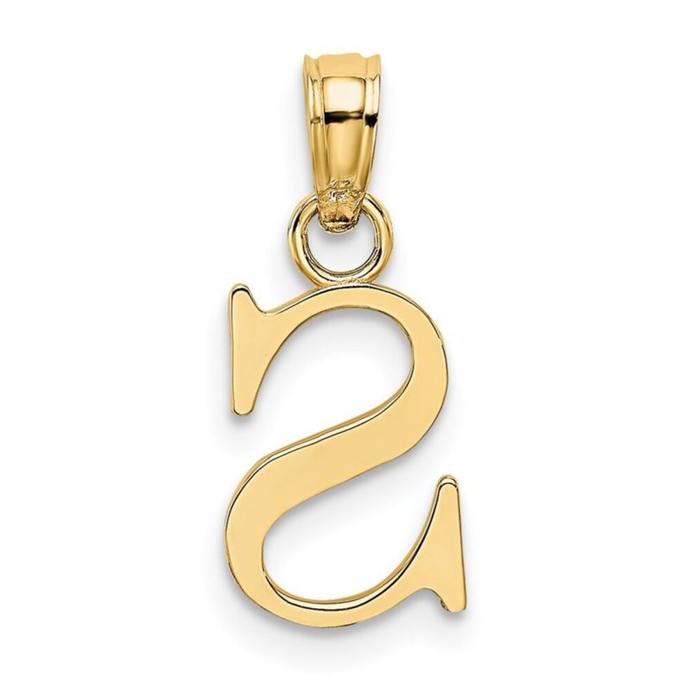 10k Yellow Gold Polished S Block Initial Charm - image 4